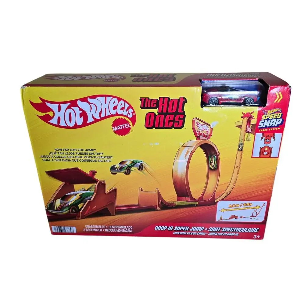 Hot Wheels The Hot Ones Drop-In Super Jump Diecast Car Track Set Brand New